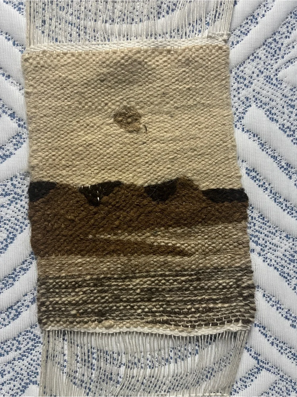 Handwoven Southwestern Tapestry Belt in Tan and Brown, 10mini tapestry connect